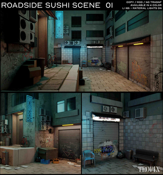 Second Life Marketplace - TROPIX // Roadside Sushi Scene 01 [box]